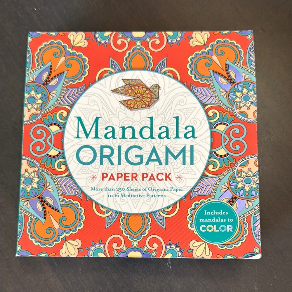 NWT Mandala Origami Paper Pack 250 Sheets & Instructions Book Sterling Innov New